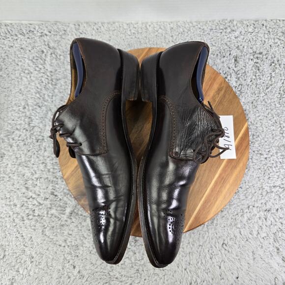 Faconnable Men 45 Brown Leather Medallion Business Derby Oxford Daily Dress Shoe main image 6